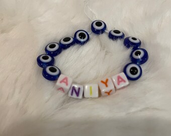 Personalized kids name evil eye bracelet , kids bracelets , toddler bracelets , evil eye kids , evil eye gifts