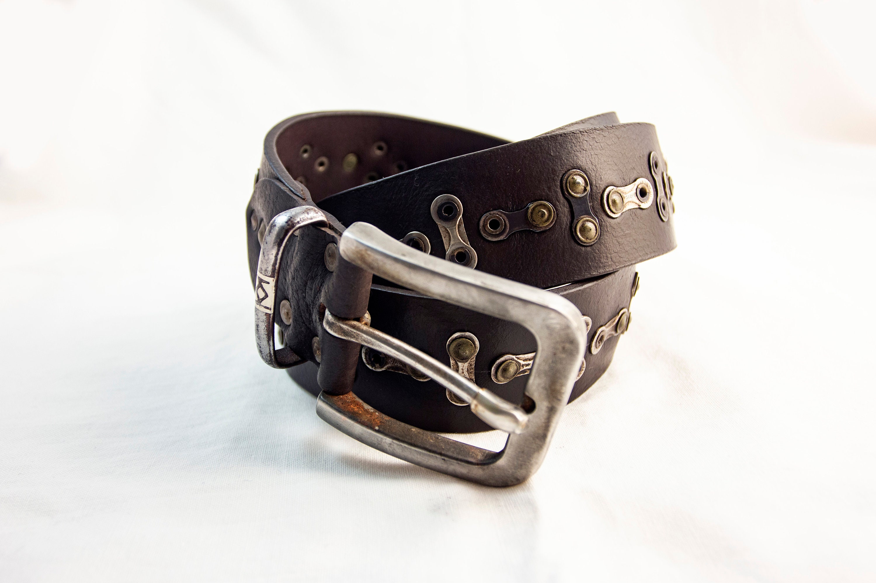Bicycle chain style belt witn a / alternation Etsy