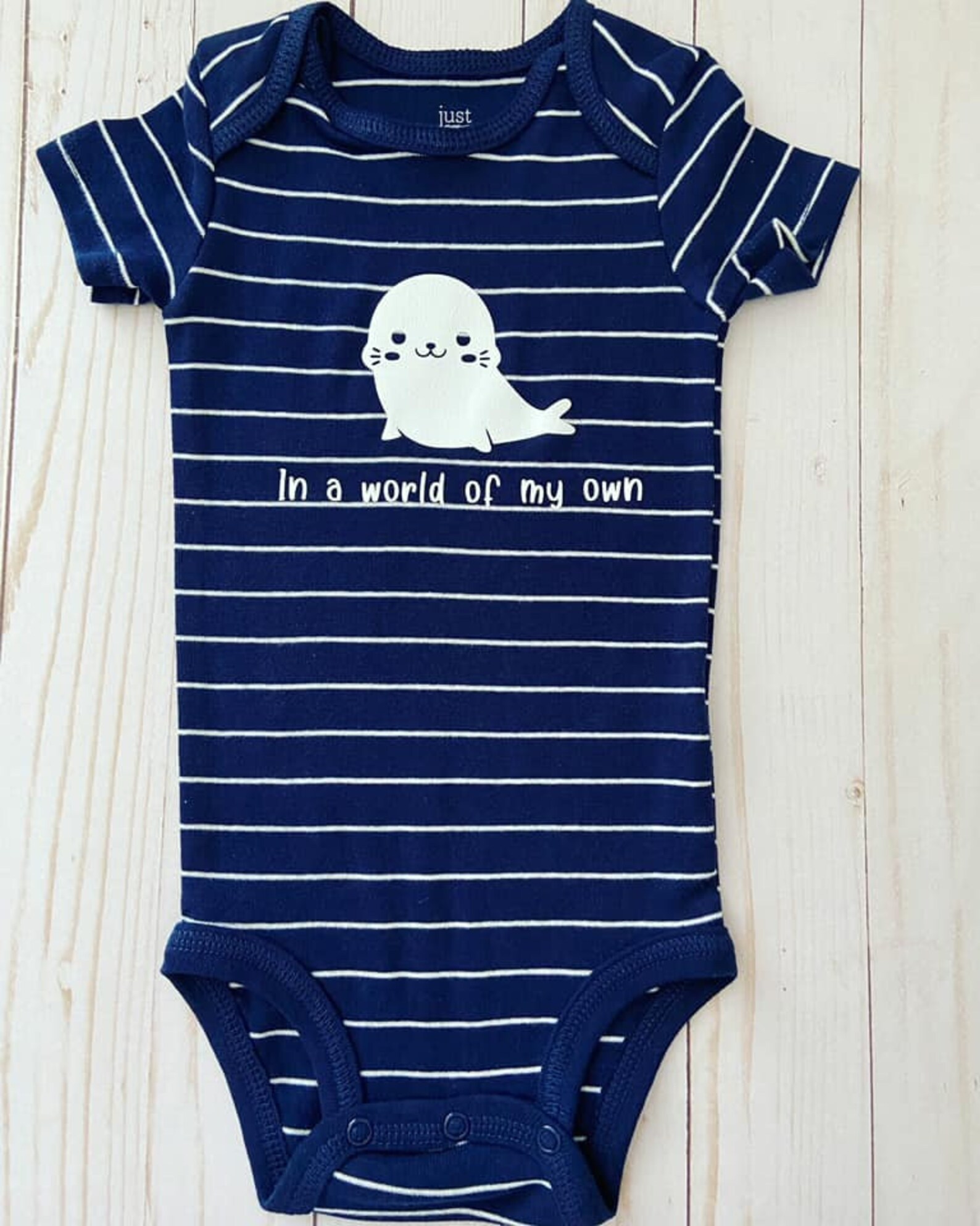 In a World of My Own Seal Onesie Cute Baby Onesie Unisex Etsy