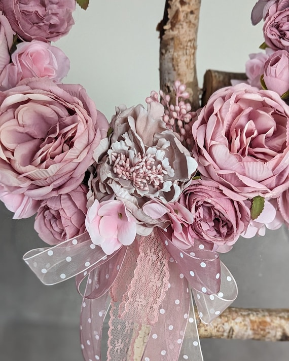 Worth Imports - Ghirlanda Rosa Canina 5 Metri Con Rami Cablati - Rosa E Crea, Perfetta Per Decorazioni Estive