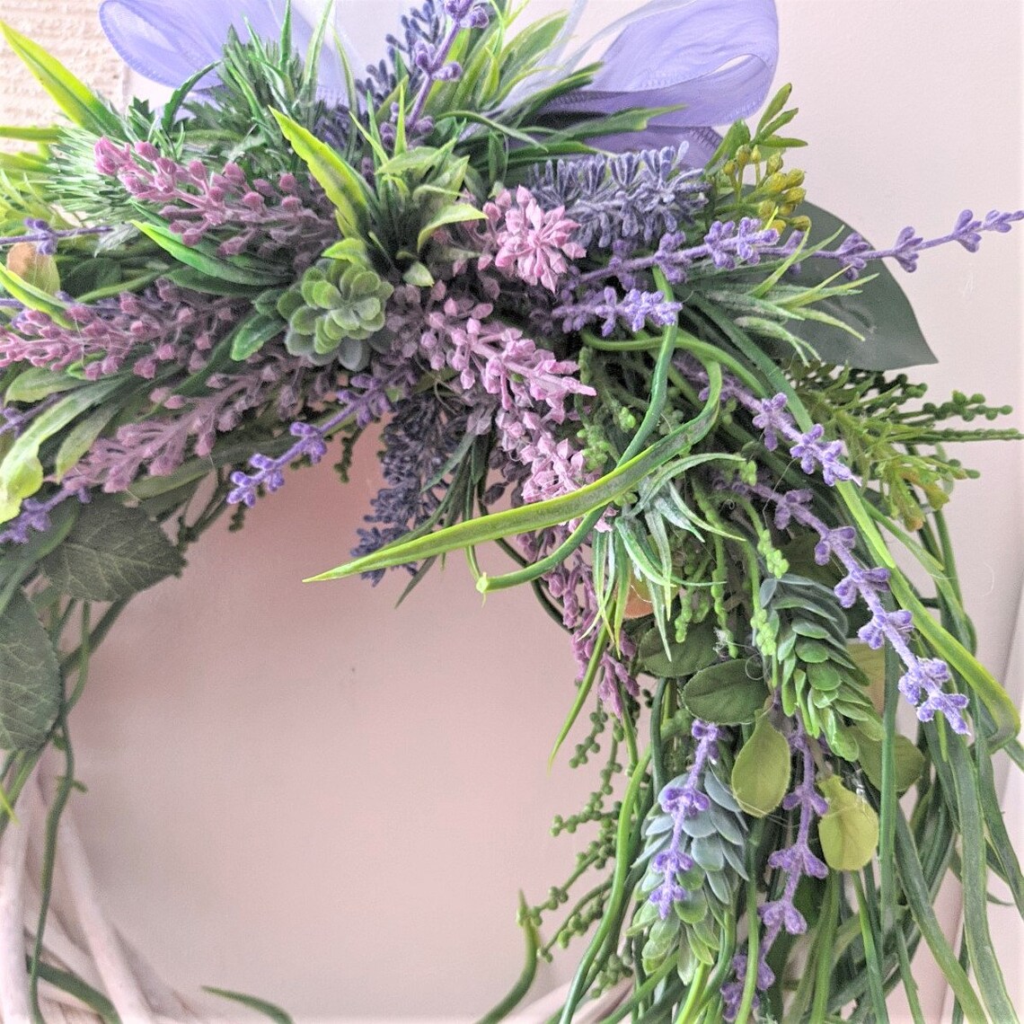 LAVENDER Flower wreath front door wreath evergreen Etsy