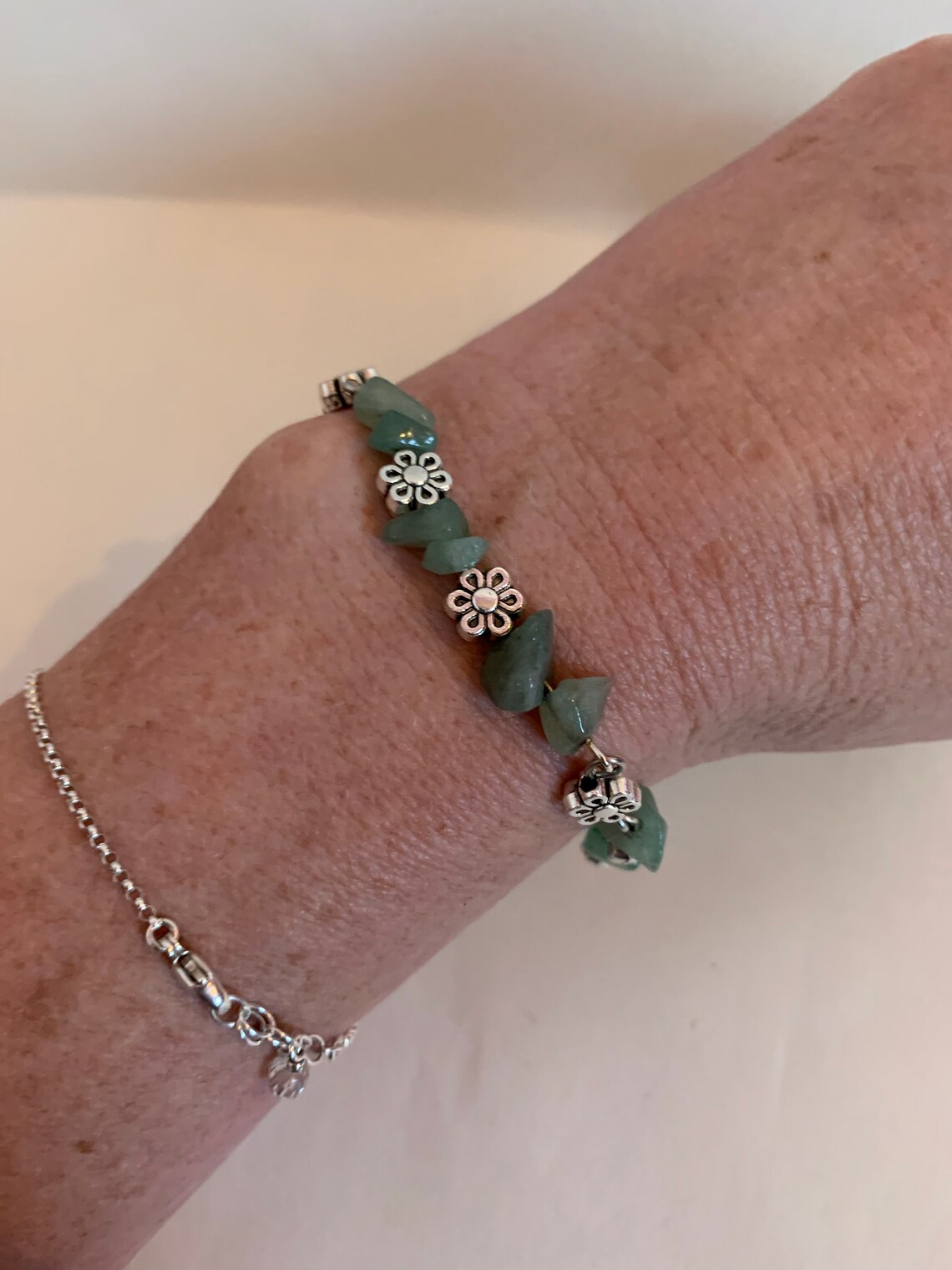 7 handmade Jade and charm bracelet | Etsy