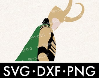 Loki SVG | Character Graphic | Marvel Villain Clipart | Avengers PNG | Cricut Cut File | Silhouette Cameo DXF | Commercial Use