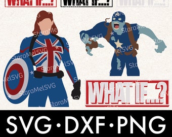 What If...? SVG Bundle | Captain Carter Character PNG | Marvel Multiverse Clipart | Cricut Cut File | Silhouette Cameo DXF | Commercial Use