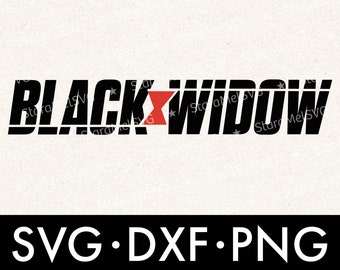 Black Widow Logo SVG | Marvel Superhero Clipart | Avengers Assemble PNG | Cricut Cut File | Silhouette Cameo DXF | Commercial Use