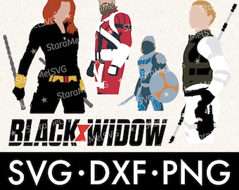 Black Widow SVG Bundle | Logo Graphic | Marvel Clipart | Avengers PNG | Cricut Cut File | Silhouette Cameo DXF | Commercial Use