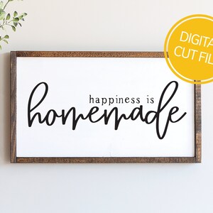 La felicidad es SVG casero / Signos de granja / Archivo vectorial para decoración del hogar / Archivo de corte Cricut / Silhouette Cameo DXF / Uso comercial