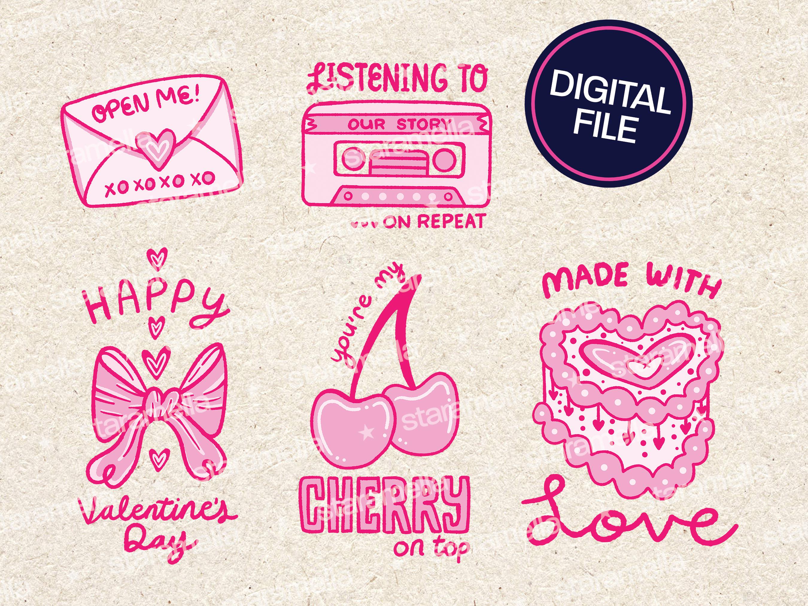 BIG BUNDLE 14-pack Valentine's Day SVG | Pink Coquette Vector Files ...