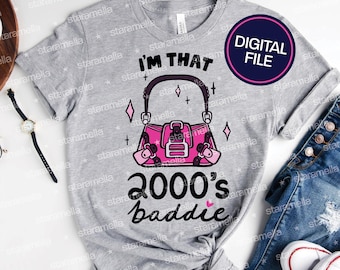 2000s Baddie McBling Y2K SVG | Girlie Pink Sparkle Vector Files |  Sassy Unapologetic Quote PNG | Cricut Silhouette Cameo | Commercial Use