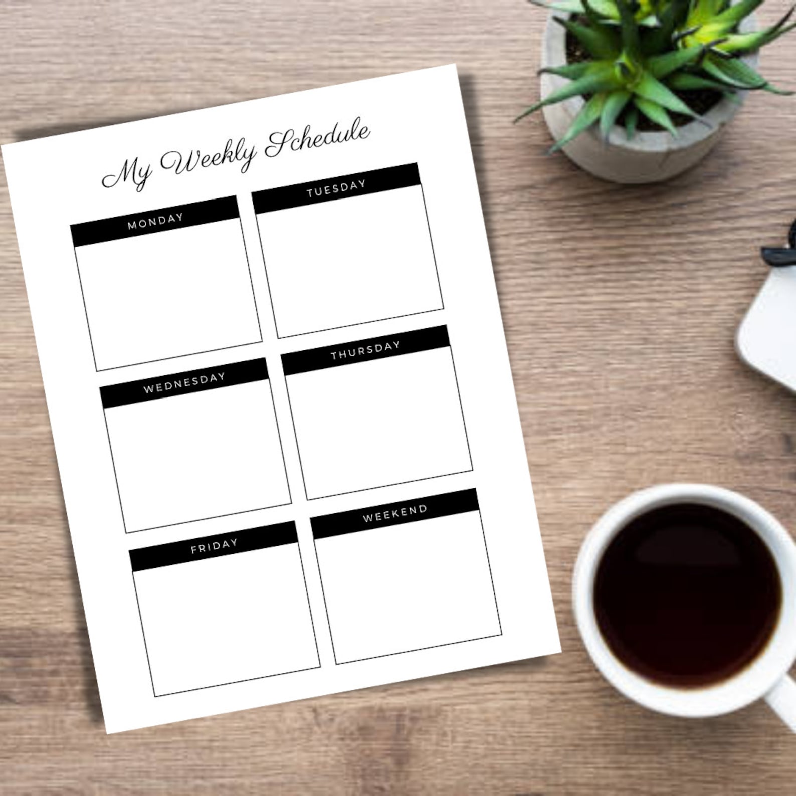 Printable Minimalist Weekly Planner Weekly Schedule Etsy 0813