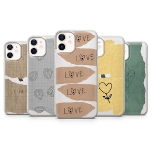 Note Love Phone Case Cute Cover fit for iPhone 14 Pro, 13, 12, 11, XR, 8+, 7 & Samsung S21, A50, A51, A53, Huawei P20, P30 Lite