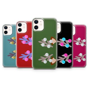 Christmas Phone Case Rudolph Horns Mood Cover fit for iPhone 14 Pro, 13, 12, 11, XR, 8+, 7 & Samsung S21, A50, A51, A53, Huawei P20, P30