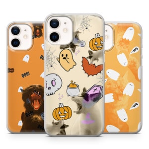 Halloween Cute Phone Case Cat Phone Cover fit for iPhone 14 Pro, 13, 12, 11, XR, 8+, 7 & Samsung S21, A50, A51, A53, Huawei P20, P30