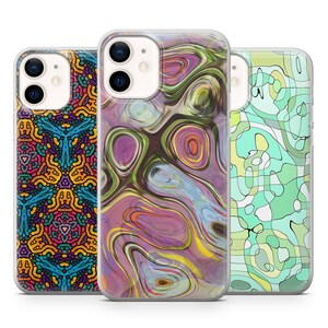 Marble Hippie Phone Case Colorful Phone Cover fit for iPhone 14 Pro, 13, 12, 11, XR, 8, 7 & Samsung S21, A50, A51, A53, Huawei P20, P30