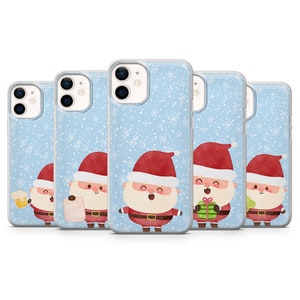 Christmas Phone Case Santa Claus Cover fit for iPhone 14 Pro, 13, 12, 11, XR, 8+, 7 & Samsung S21, A50, A51, A53, Huawei P20, P30 Lite