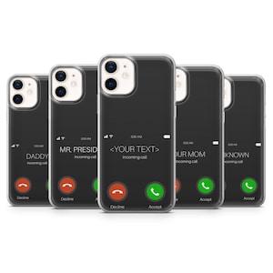 Customize Fake Call Phone Case Gift Fun Phone Cover fit for iPhone 14 Pro, 13, 12, 11, XR, 8+, 7 & Samsung S21, A50, A51, A53, Huawei P20