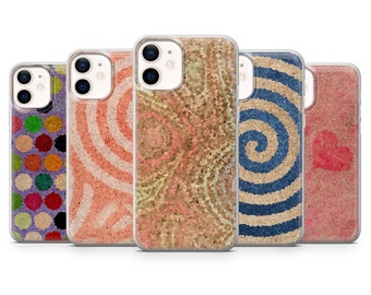 Polka Dot Phone Case Vintage Lines Cover fit for iPhone 14 Pro, 13, 12, 11, XR, 8+, 7 & Samsung S21, A50, A51, A53, Huawei P20, P30 Lite