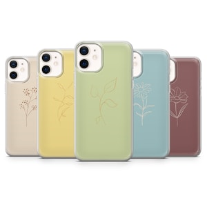 Cute Minimalist Phone Case Autumn Cover fit for iPhone 14 Pro, 13, 12, 11, XR, 8+, 7 & Samsung S21, A50, A51, A53, Huawei P20, P30 Lite