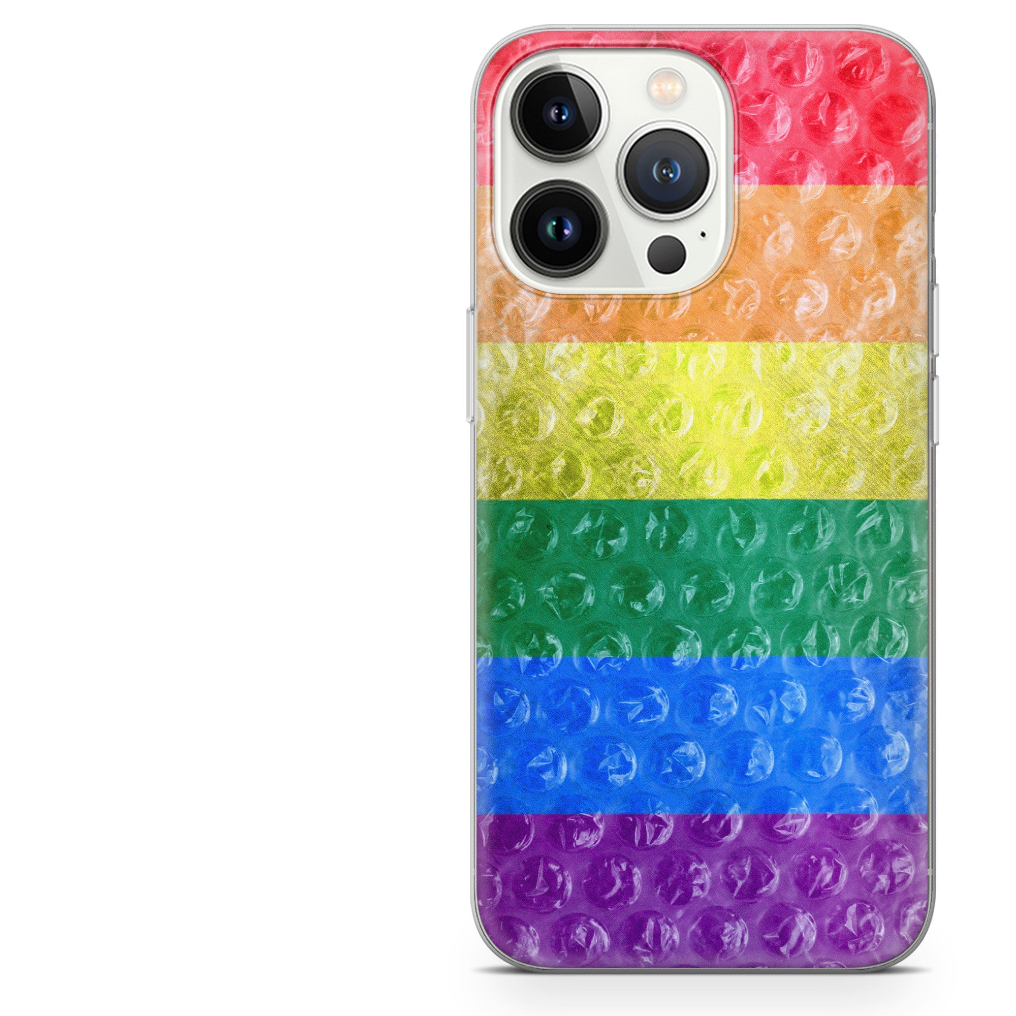 Bubble Wrap Phone Case Trendy Pop Fun Cover Fit for iPhone 14 Pro, 13