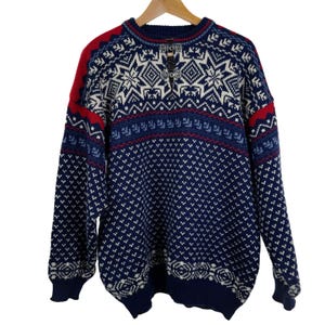 Vintage Norwegian Norwool Pure Wool 80s Womens Sweater Size L