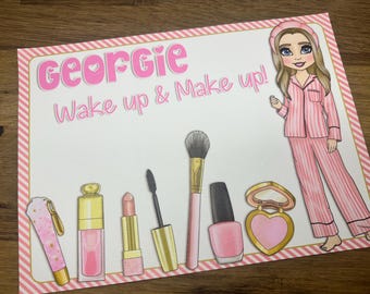 Personalised Faux Leather Make up Mat/ Dressing table Mat, Birthday Gift, Christmas Gift