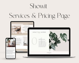 Showit Pricing Guide, Showit Services Page, Showit Website Template, Website Template for Coaches, Landing Page, Showit Sales Page, Showit