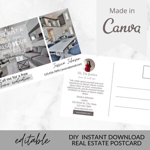 Cartolina immobiliare, Cartolina postale di marketing per agenti immobiliari, Introduzione dell'agente immobiliare, Introduzione dell'agente immobiliare, Cartolina modificabile, Carta immobiliare scaricabile
