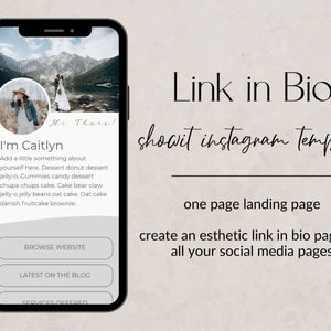 Link in Bio Showit Website Template, Instagram Links Landing Page, Showit Add On Page, Showit Website Template, Fotograf Website, Custom