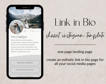 Plantilla de sitio web de Showit con enlace en la biografía, página de destino con enlaces de Instagram, página adicional de Showit, plantilla de sitio web de Showit, sitio web de fotógrafo, personalizado