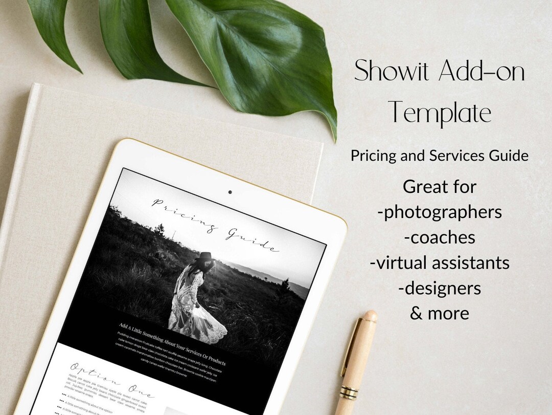Pricing Guide Showit Template Add On Page For Photographers Coaches Pricing Guide Showit Template Add On Page For Photographers Coaches