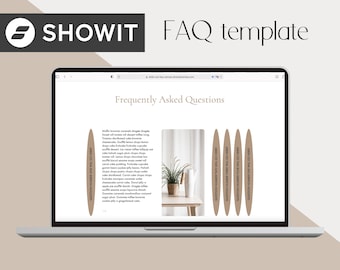 Showit Website Template, FAQ Website Template, Frequently Asked Questions, Showit Add On Template, FAQ Page, Landing Page