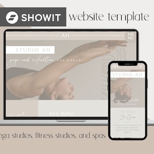 Showit Website Template for Yoga Studio, Heath and Wellness Coach, Yoga Website, Spa Website Template, Fitness Instructor Website Template
