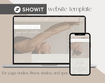 Showit Website Template for Yoga Studio, Heath and Wellness Coach, Yoga Website, Spa Website Template, Fitness Instructor Website Template