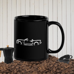 Mazda NB Miata MX-5 Brush Stoke Black Coffee Mug
