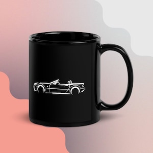 Mazda NC Miata MX-5 Brush Stoke Black Coffee Mug