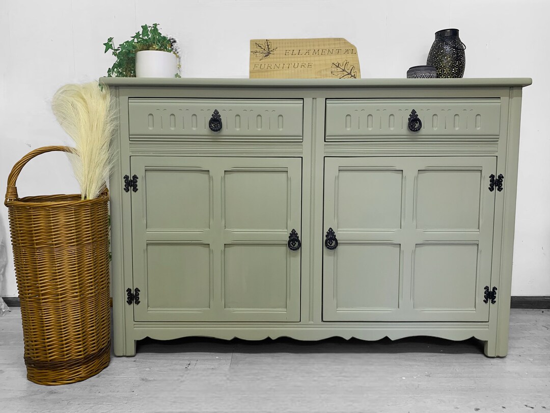 Green Painted Vintage Sideboard Etsy UK
