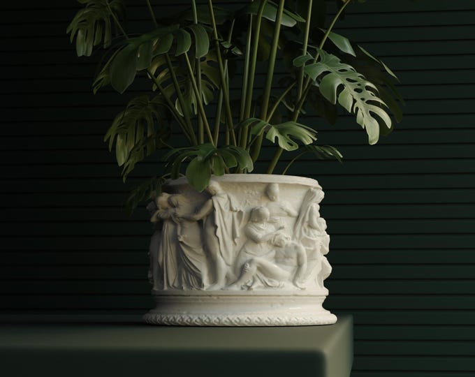 3D Printed Roman Style Plant Pot, Greek Decor, Minimalist Planter