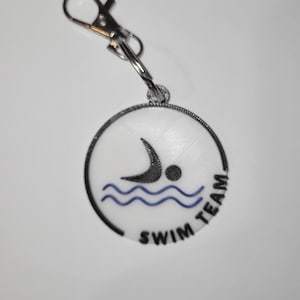 3D Printed Keychain Swim Keychain-Swim Team Gifts-Team Keychain-Sports Gifts - Custom Keychain-Custom Bag Tag Swim