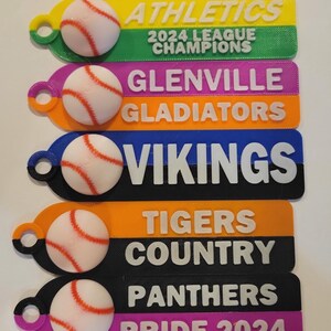 Custom 3D Printed Keychain-baseball Keychain-baseball Team Gifts-Team Keychain-Sports Gifts - Custom Keychain-Custom Bag Tag baseball