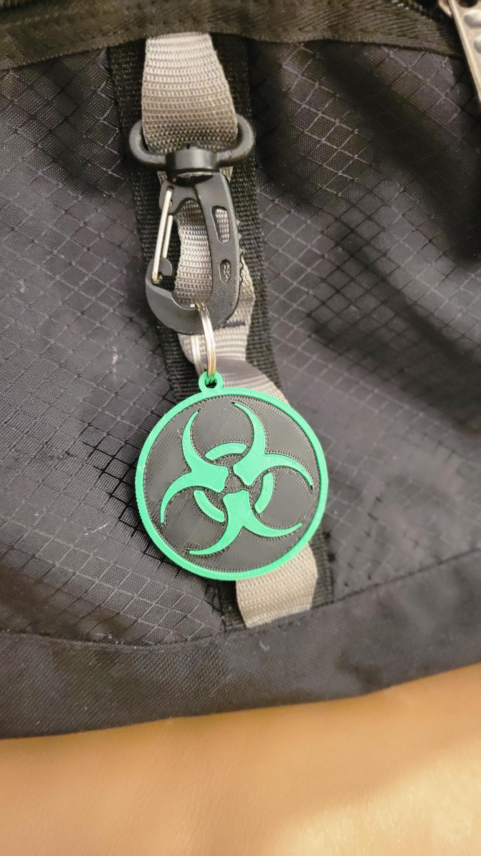 3D Printed Biohazard Symbol Keychain, PLA Bag Tag - Etsy