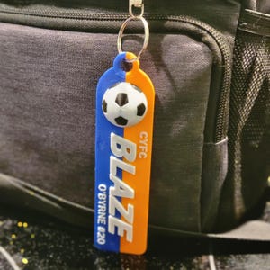 Custom 3D Printed Keychain - Soccer Keychain - Soccer Team Gifts - Team Keychain - Sports Gifts - Custom Keychain - Custom Bag Tag SOCCER