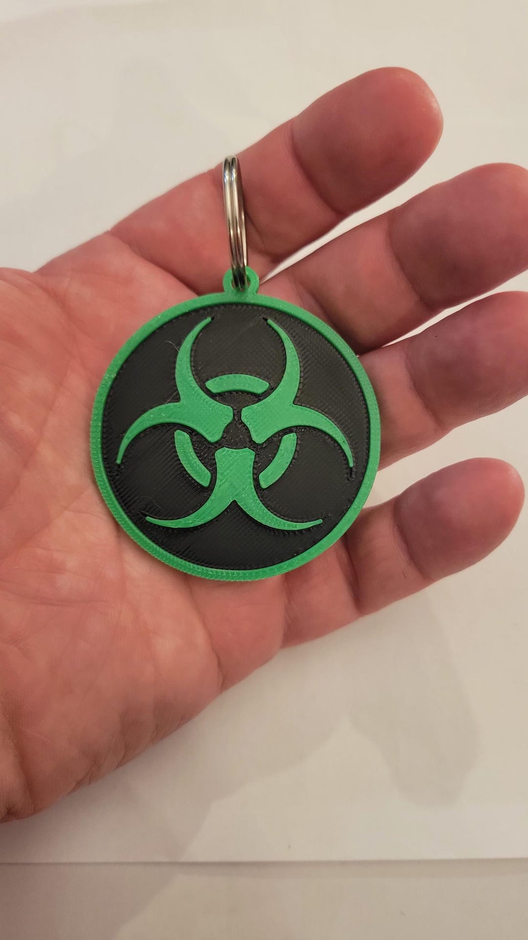 3D Printed Biohazard Symbol Keychain, PLA Bag Tag - Etsy