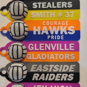 Custom 3D Printed Keychain-volleyball Keychain-volleyball Team Gifts-Team Keychain-Sports Gifts - Custom Keychain-Custom Bag Tag volleyball
