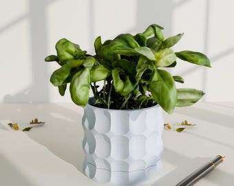 3D Printed Plant Pot: Modern Minimalist Indoor Planter with Drip Tray