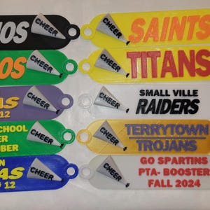 Custom 3D Printed Keychain-Cheer Keychain-cheer squad Gifts-Cheerleader-Sports Gifts - Custom Keychain-Custom Bag Tag Cheerleader