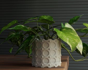3D Printed Plant Pot: Modern Minimalist Indoor Planter with Drip Tray