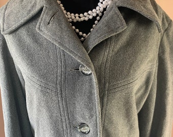 Vintage Kashmiracle Grey Long Coat Women’s Medium Large Holiday Party Coat