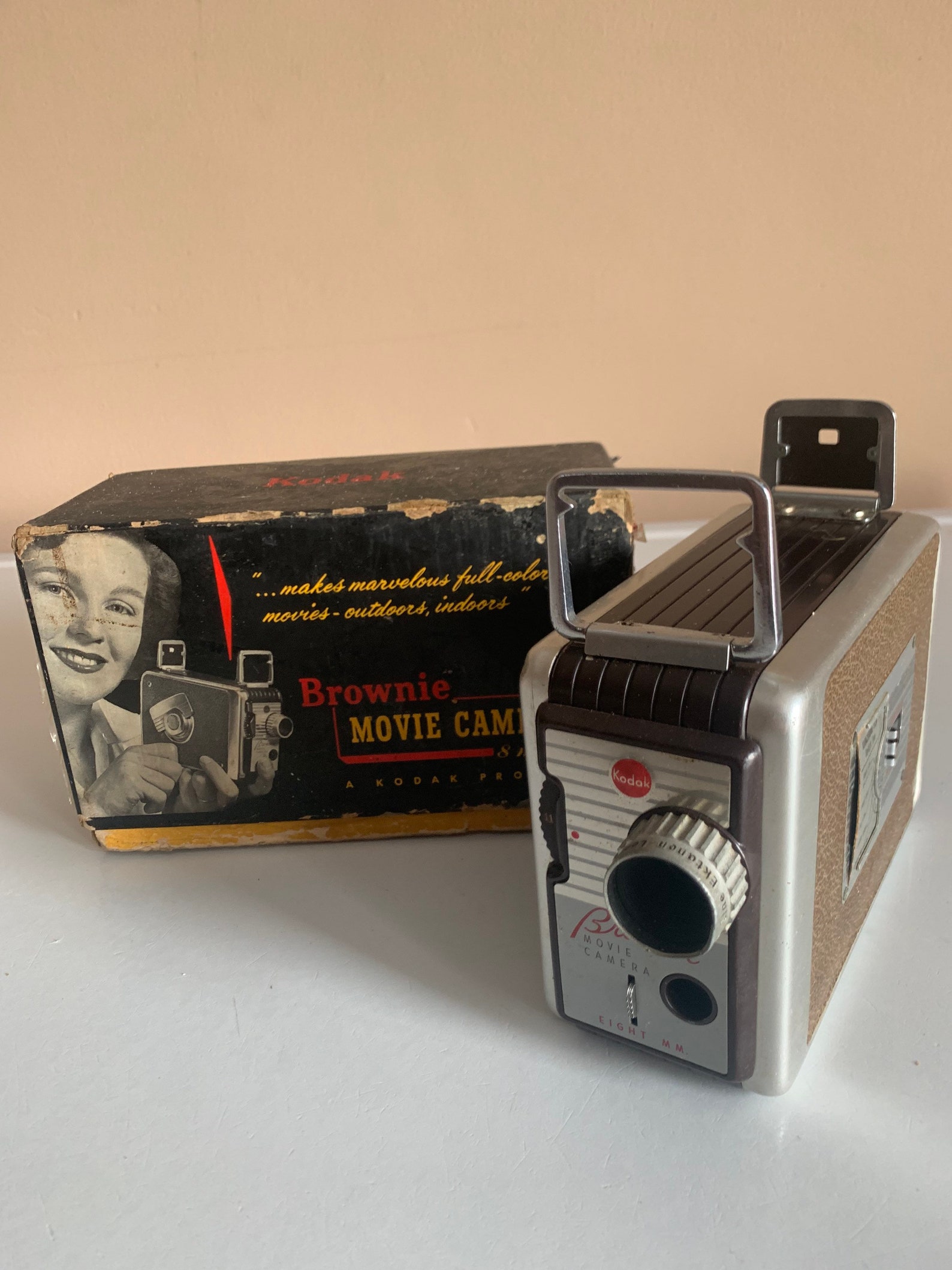 Vintage Kodak 8mm Brownie Movie Camera 82 in Original Box