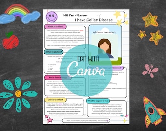 Celiac Disease Teacher Handout | Gluten-Free School Safety Printable (Editable)