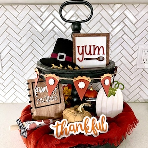 Thanksgiving Tiered Tray Decor | Turkey Day Tiered Tray Decor | Thanksgiving Tiered Tray | Thanksgiving Decor | Pumpkin Pie Tiered Tray |